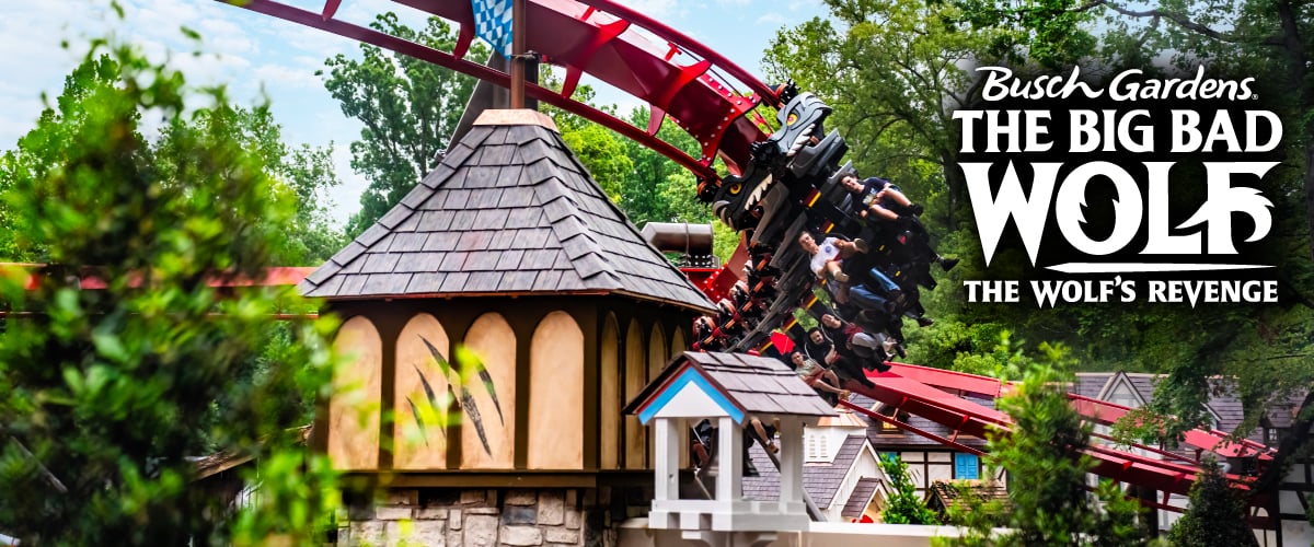 Red inverted roller coaster