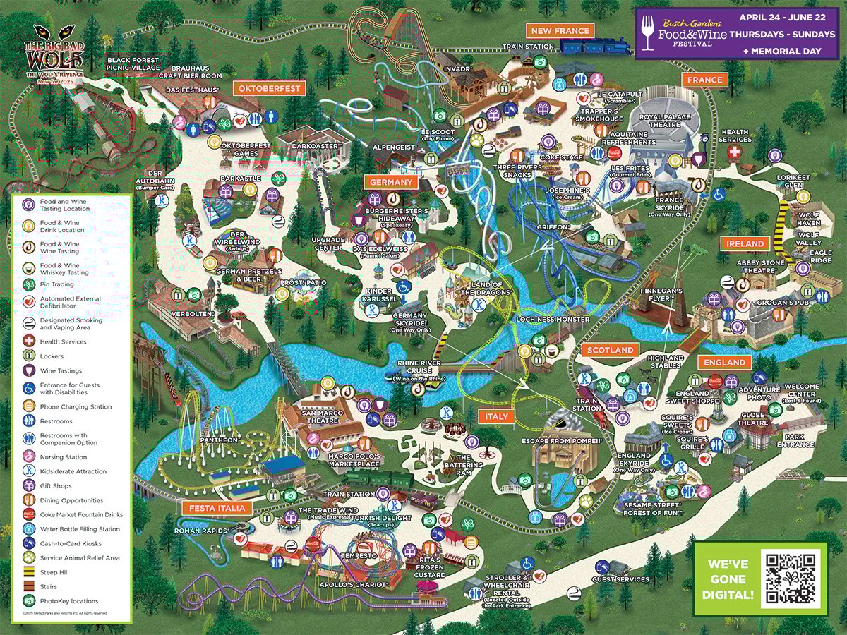 Busch Gardens Williamsburg Park Map