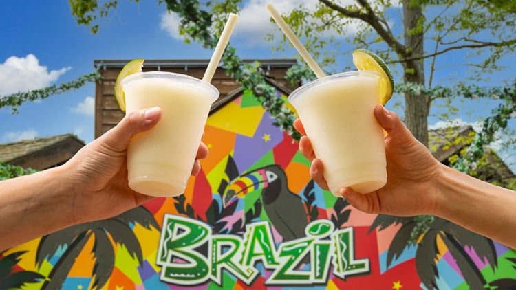 Frozen drinks outside the Brazil kiosk