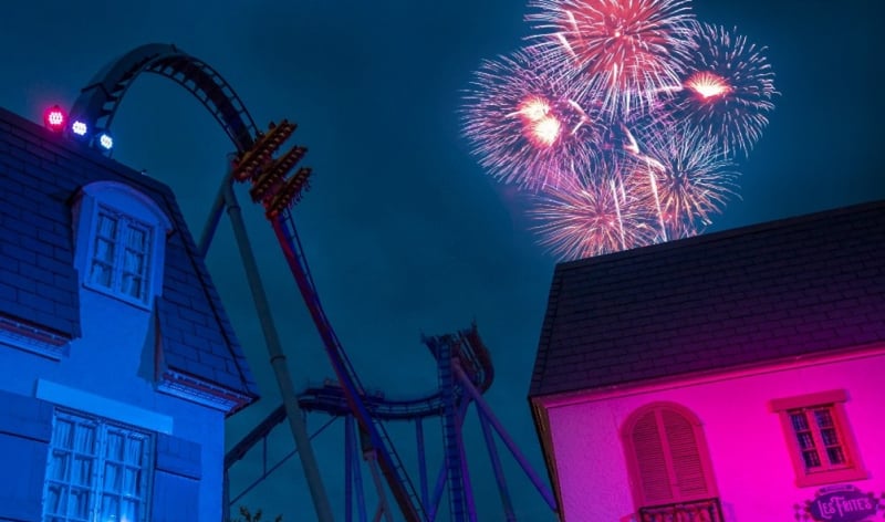 Enjoying Memorial Day weekend fireworks at Busch Gardens Williamsburg.