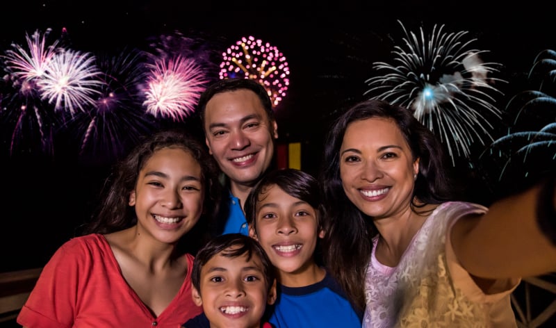 Fireworks at Busch Gardens Williamsburg Summer Nights.