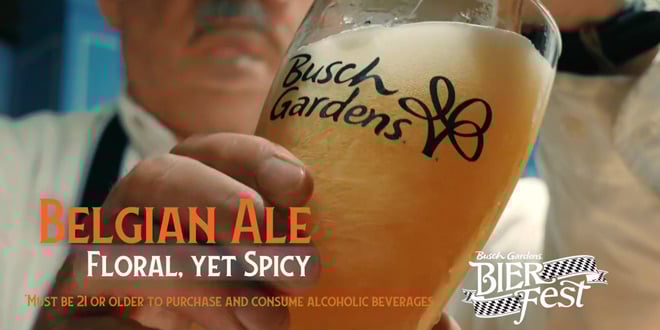 Belgian Ale being poured at Busch Gardens Bier Fest