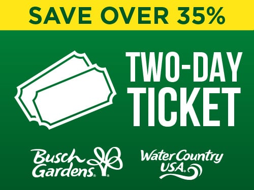 Busch Gardens Williamsburg & Water Country USA Two-Day Ticket