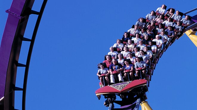 Apollo's Chariot 20th Birthday Celebration - Exclusive Ride Time for Members March 30 & 31 at Busch Gardens Williamsburg - Guests riding Apollo's Chariot roller coaster