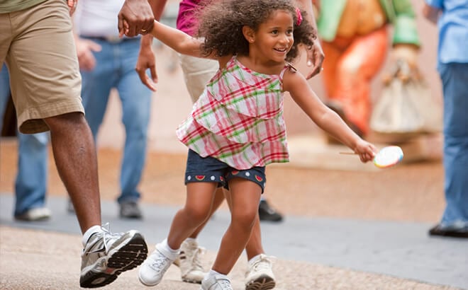Tennis shoes will help keep little feet from getting sore