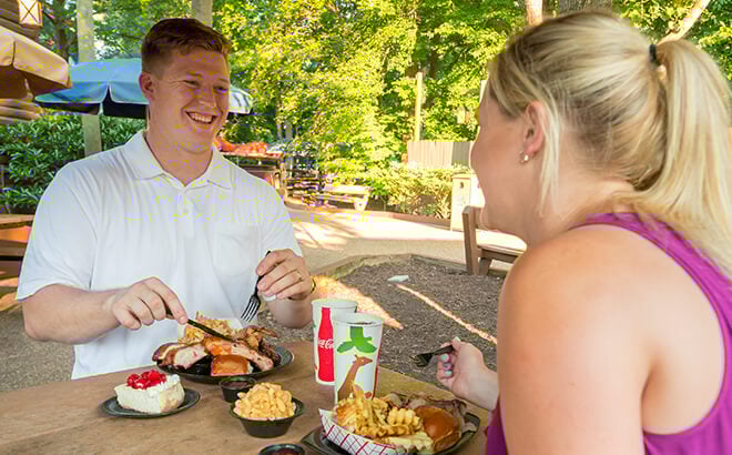 Enjoy classic BBQ food at Trapper's Smokehouse